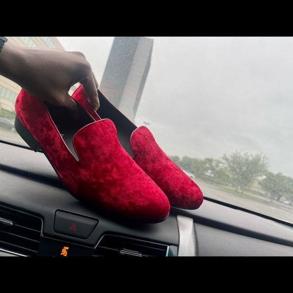 Velvet Men's Slip on Loafers (Red / Black) (Size 13) - Picture 5 of 6